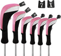 Andux 6pcs Golf Club Head Covers Set for Woods and Hybrids