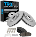 TRQ Front Premium Ceramic Brake Pad & Coated Rotor Kit - Jeep Cherokee