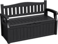 80 Gallon Outdoor Storage Bench with Armrest - Lockable Deck Box
