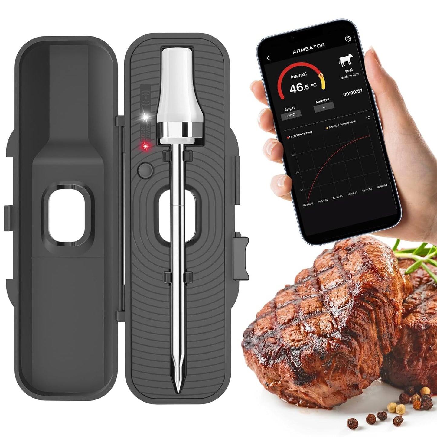 Ultra-Fast Bluetooth Meat Thermometer - ARMEATOR