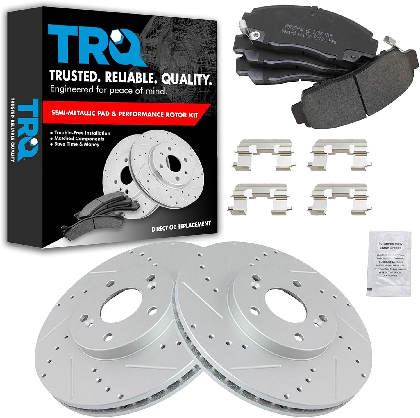 TRQ Front Performance Brake Pad & Rotor Kit for Acura & Honda