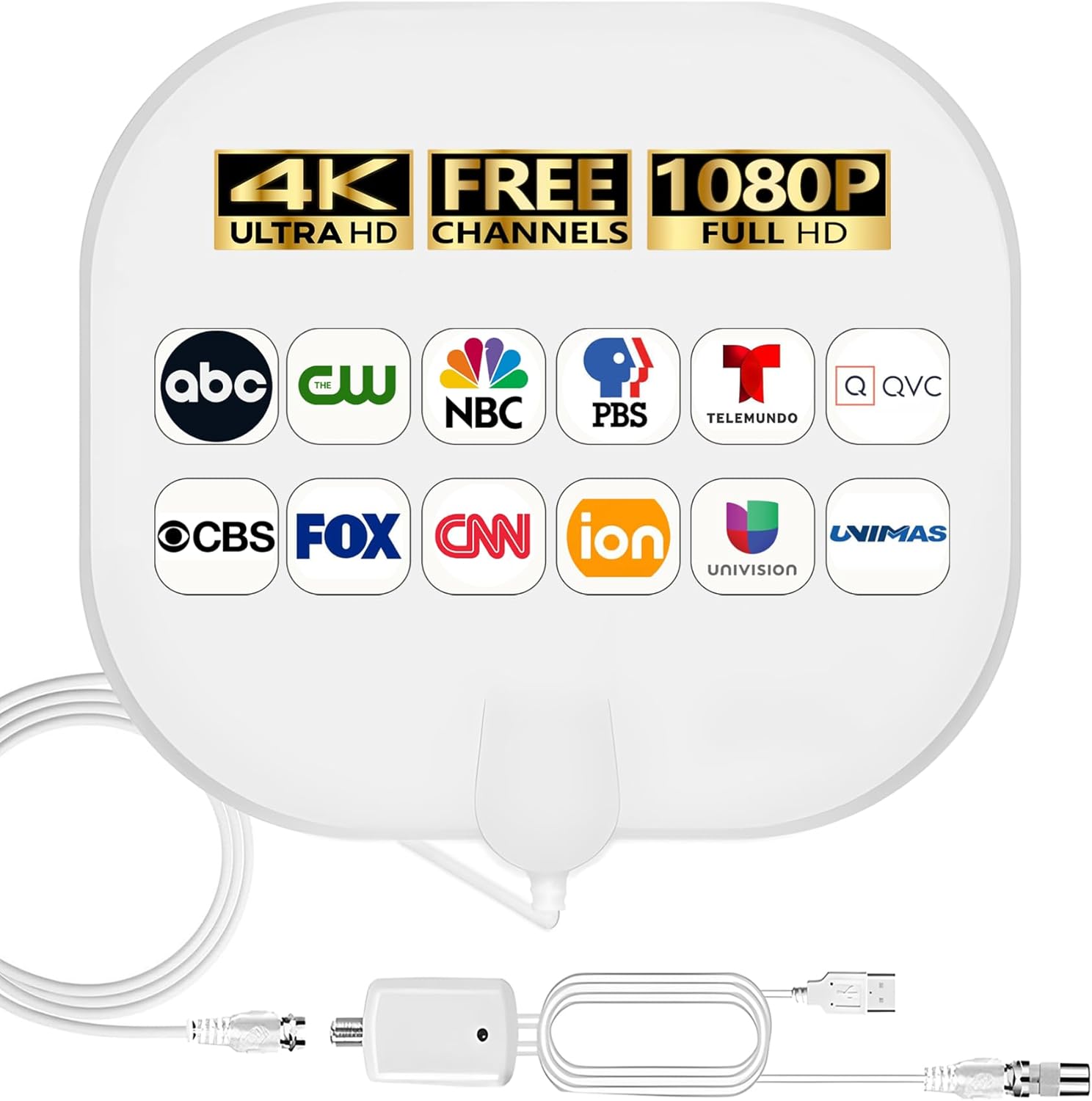 4K HD Indoor TV Antenna - Amplified Signal Booster for Clear Channels!