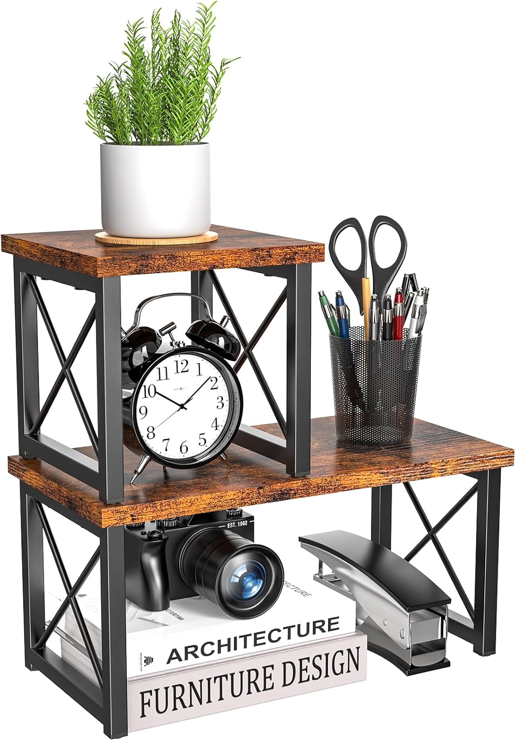 Adjustable 2 Tier Desk Shelf for Efficient Organization