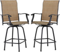 MFSTUDIO Outdoor Bar Stools Set of 2 - Swivel High Bar Chairs