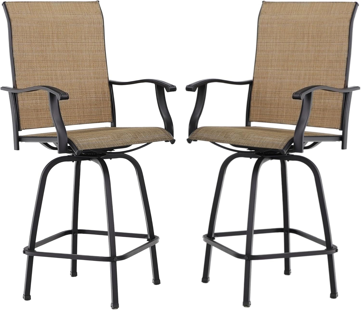 MFSTUDIO Outdoor Bar Stools Set of 2 for Patio Comfort