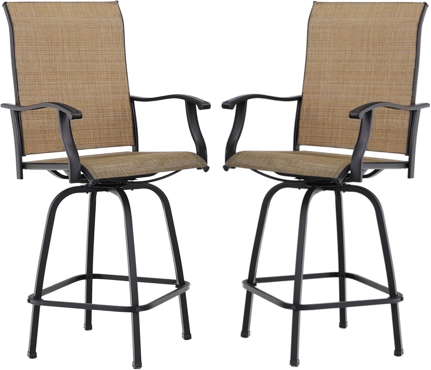 MFSTUDIO Outdoor Bar Stools Set of 2 for Patio Comfort