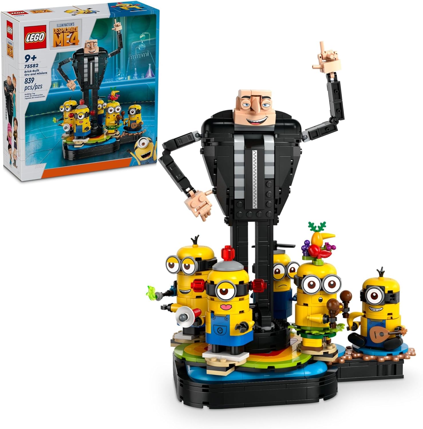 LEGO Despicable Me 4 Brick-Built Gru and Minions Figure Set