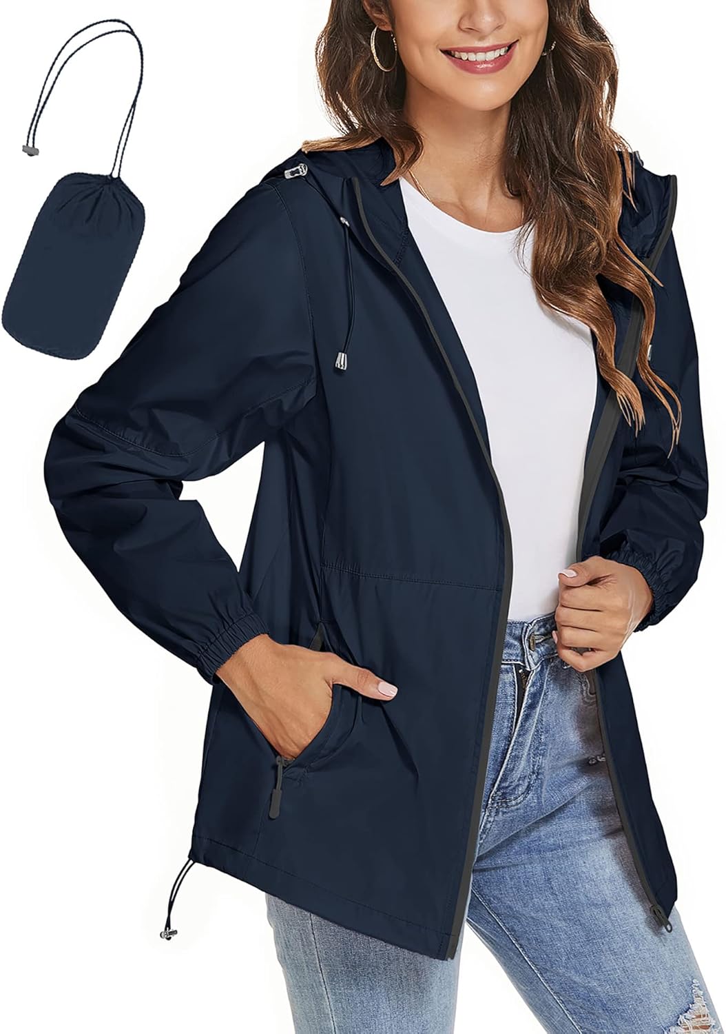 TCOT Womens Rain Jackets Lightweight Waterproof Windbreaker