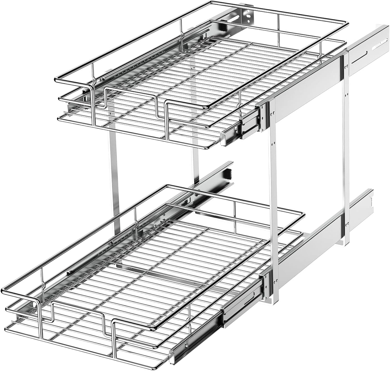 LOVMOR 2 Tier Pull Out Cabinet Organizer for Kitchen Storage