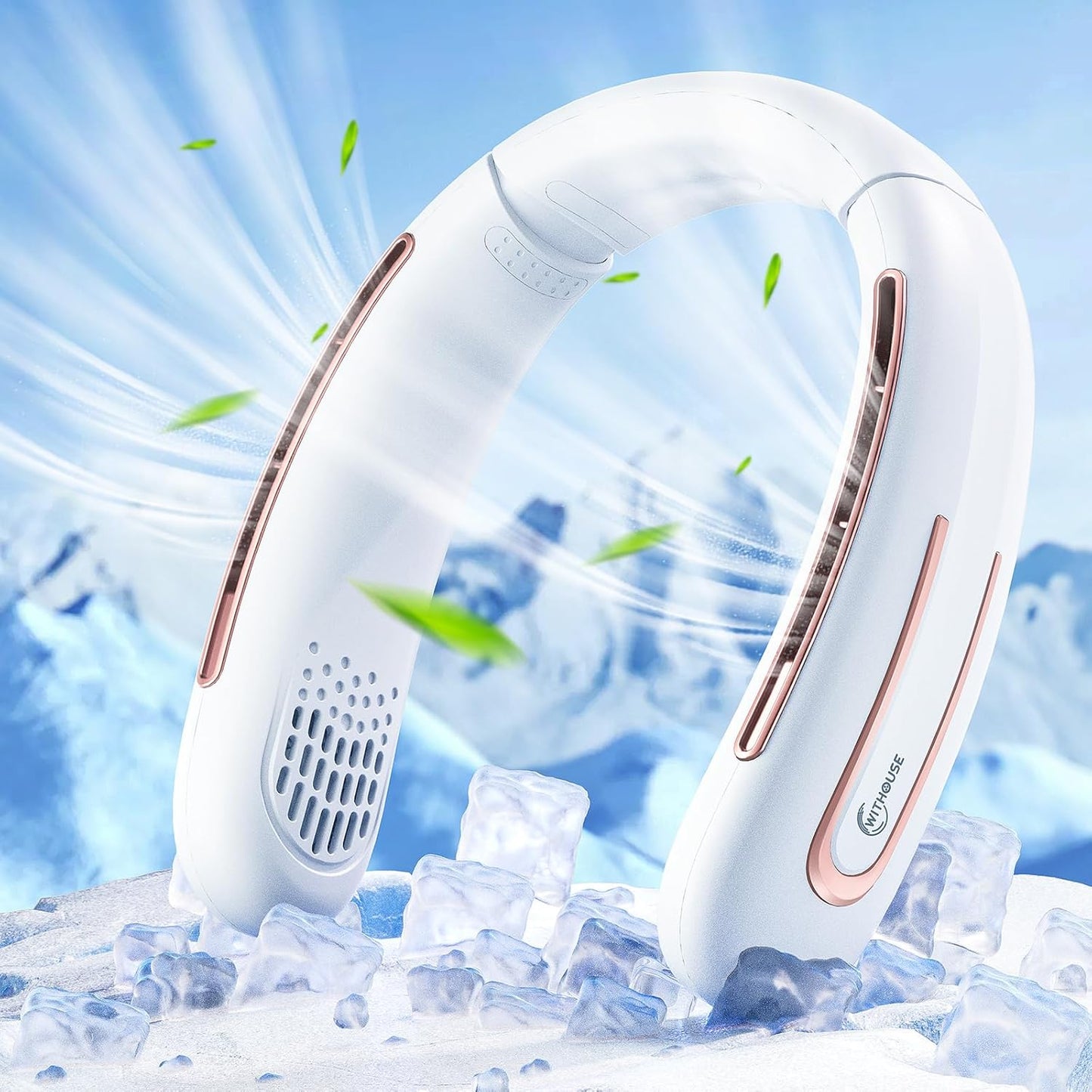 20Hrs Cooling Hands-Free Neck Fan - Rechargeable & Bladeless - Portable Power!