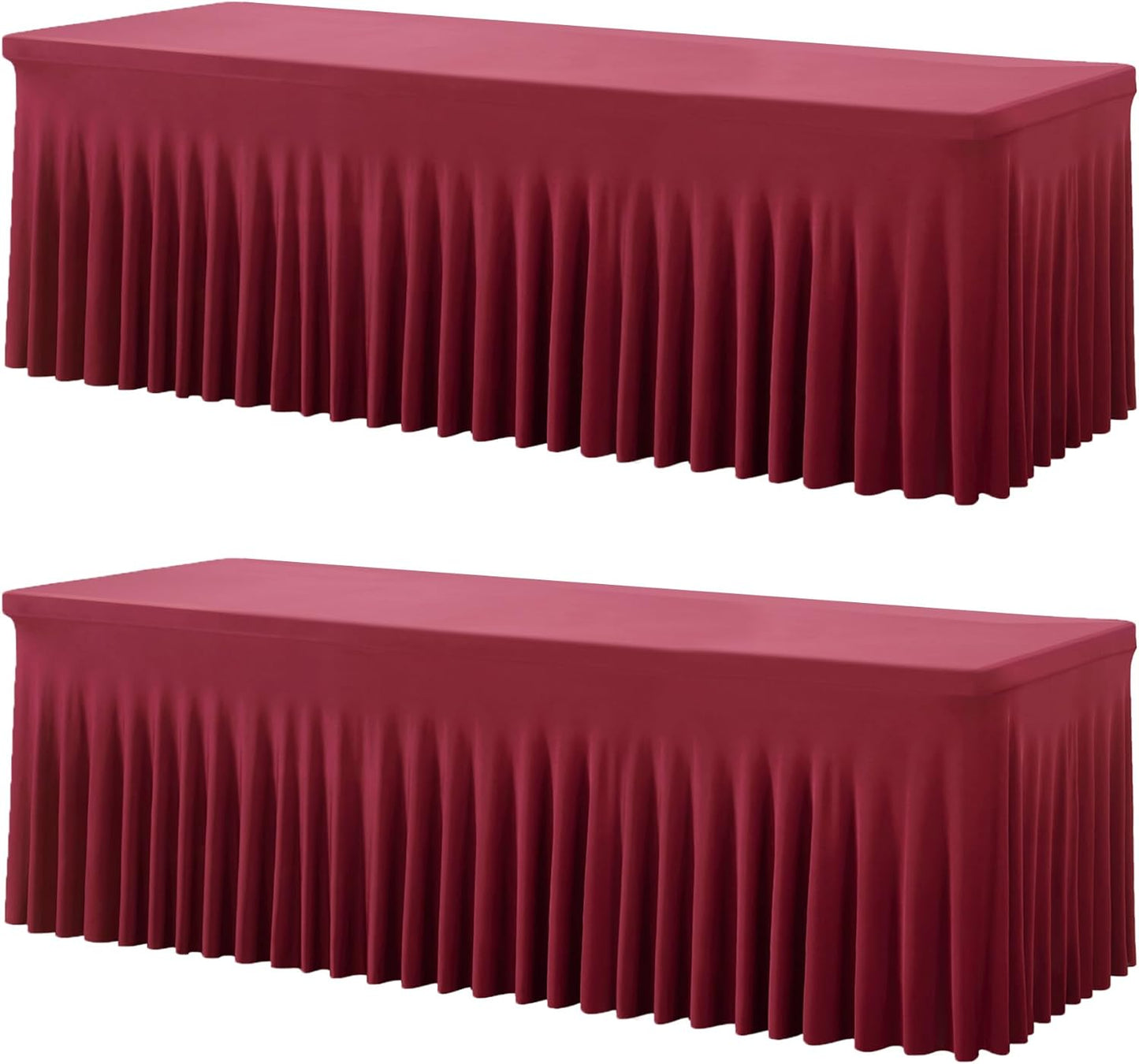 Burgundy Spandex Table Covers for 8 Foot Rectangle Tables