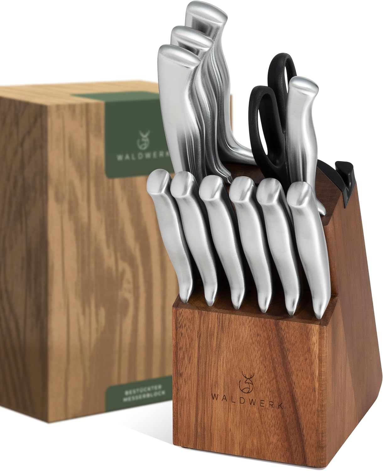 WALDWERK Knife Set - 11pcs Kitchen Knife Set with Block