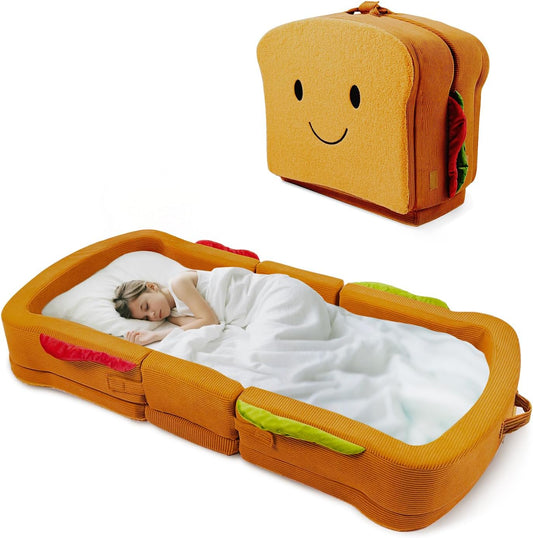 Toddler Travel Bed Sandwich Style - Portable Floor Beds for Kids