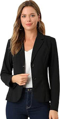 Allegra K Women's Work Office Blazer with Notch Lapel Collar