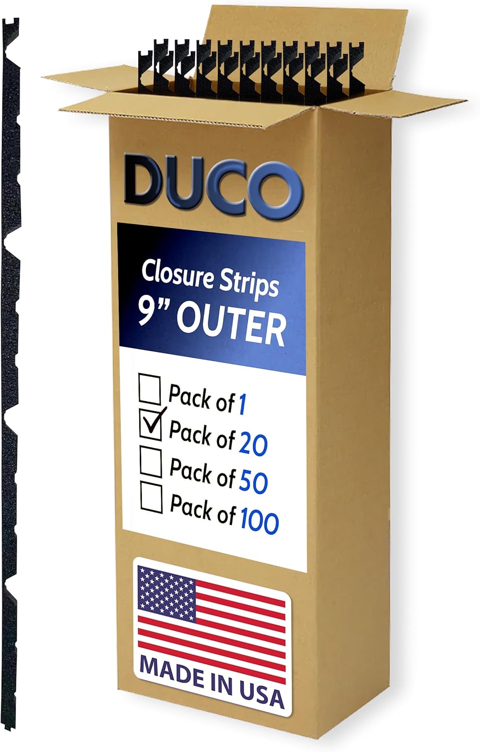 Duco USA-Made Classic Rib Foam Closure Strips for Metal Roofs