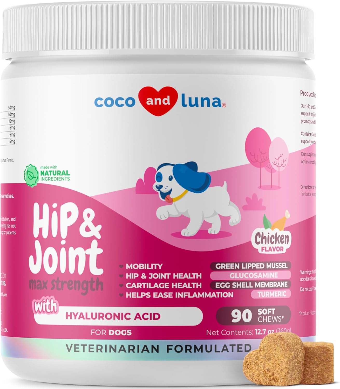 Hip and Joint Support for Dogs - Max Strength Soft Chews