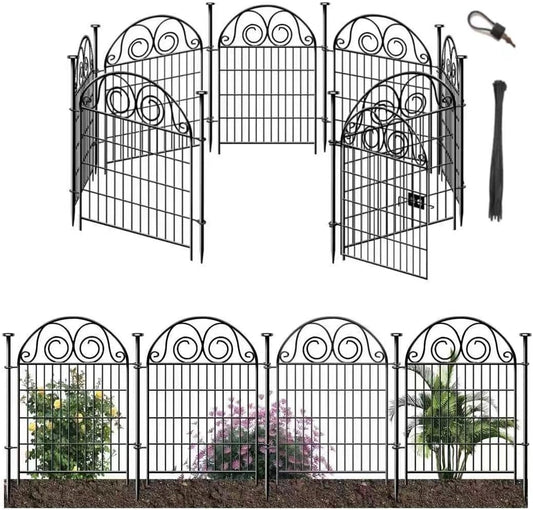Tall Garden Animal Barrier Fence with Gate for Outdoor Use
