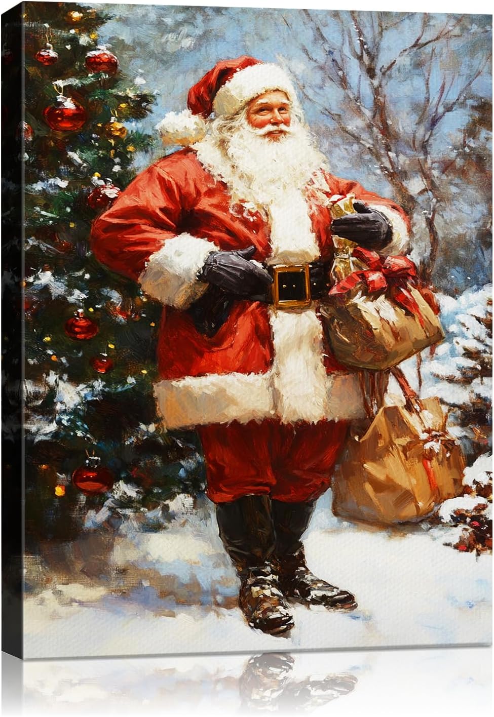 Vintage Santa Claus Christmas Canvas Wall Art for Holiday Cheer