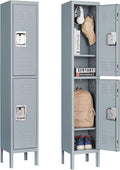 Letaya Storage Locker with Lock Door 4-Tier Metal Cabinet - Compact