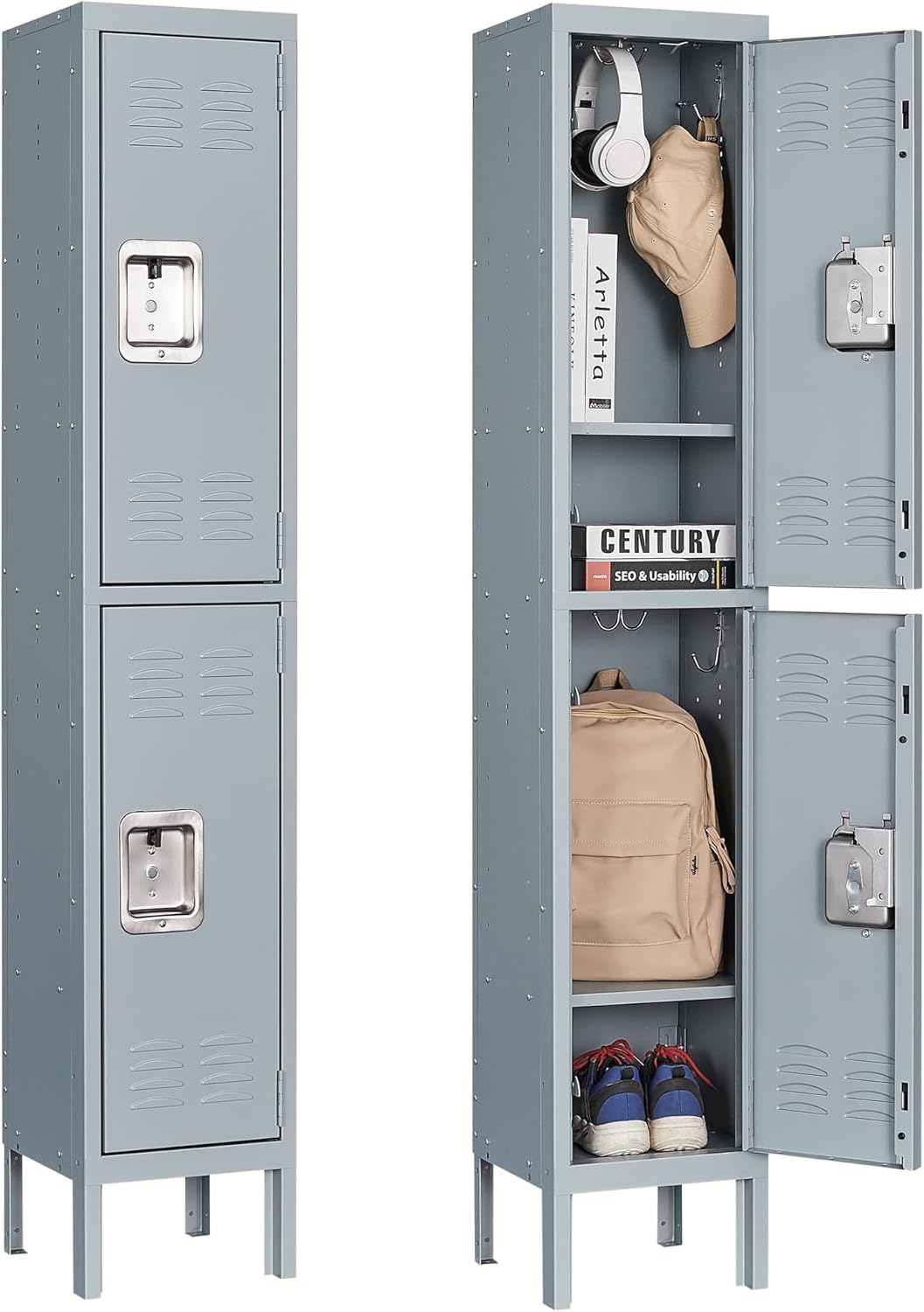Letaya Storage Locker with Lock Door: Durable 4-Tier Cabinet