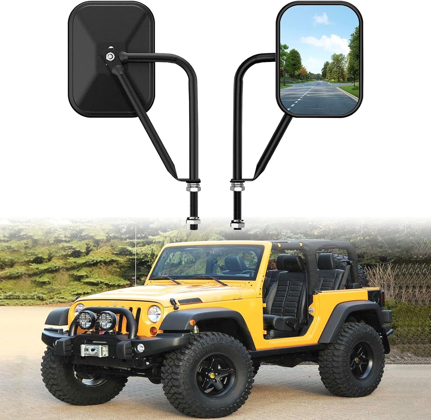 Door Off Mirror for Jeep Wrangler JK JL Unlimited - Wider View