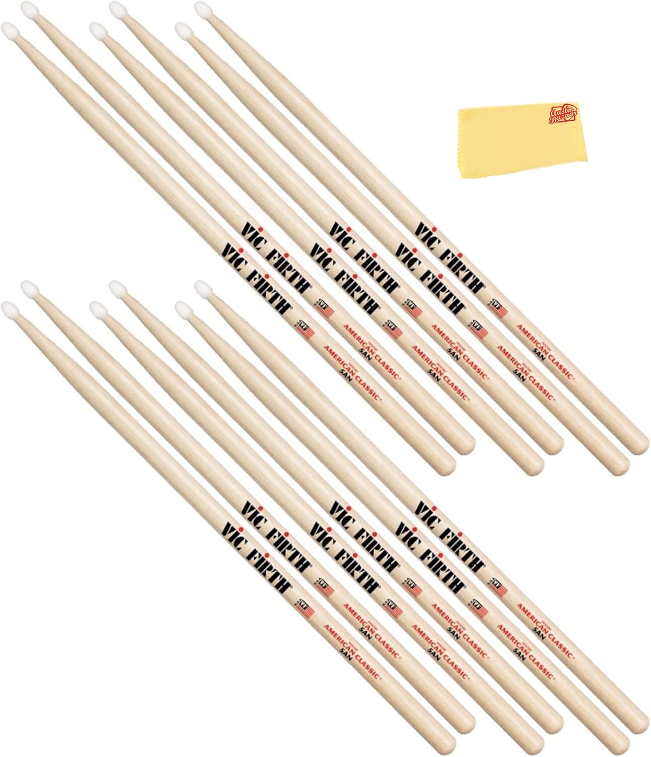 Vic Firth American Classic 5A Nylon Tip Drumsticks Bundle Deal