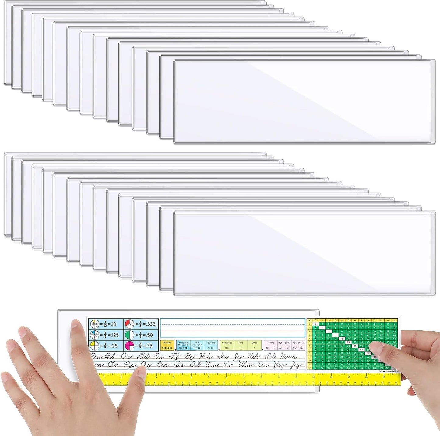 Outus 100 Pcs Clear Self Adhesive Pockets for Organizing Bins