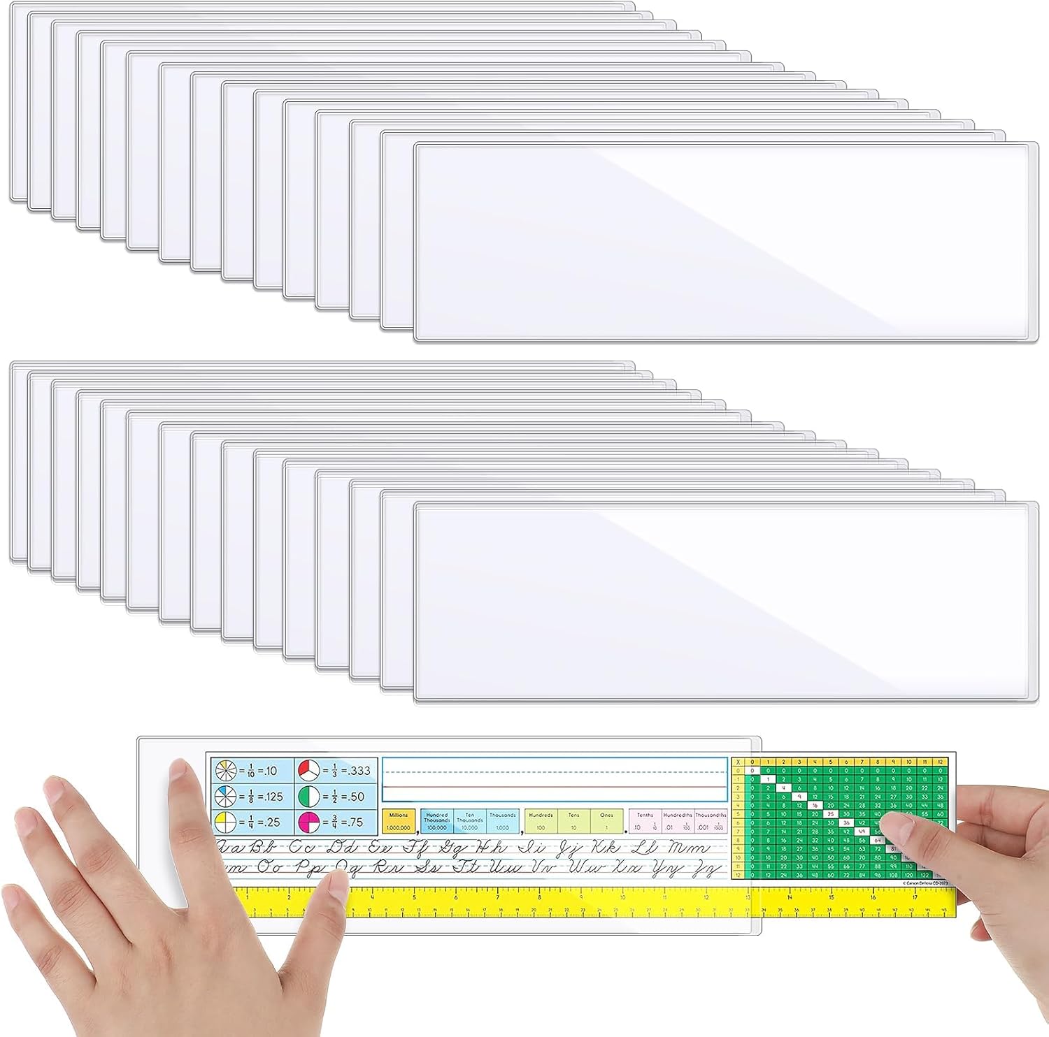 Outus 100 Pcs Clear Self Adhesive Pockets for Organizing Bins
