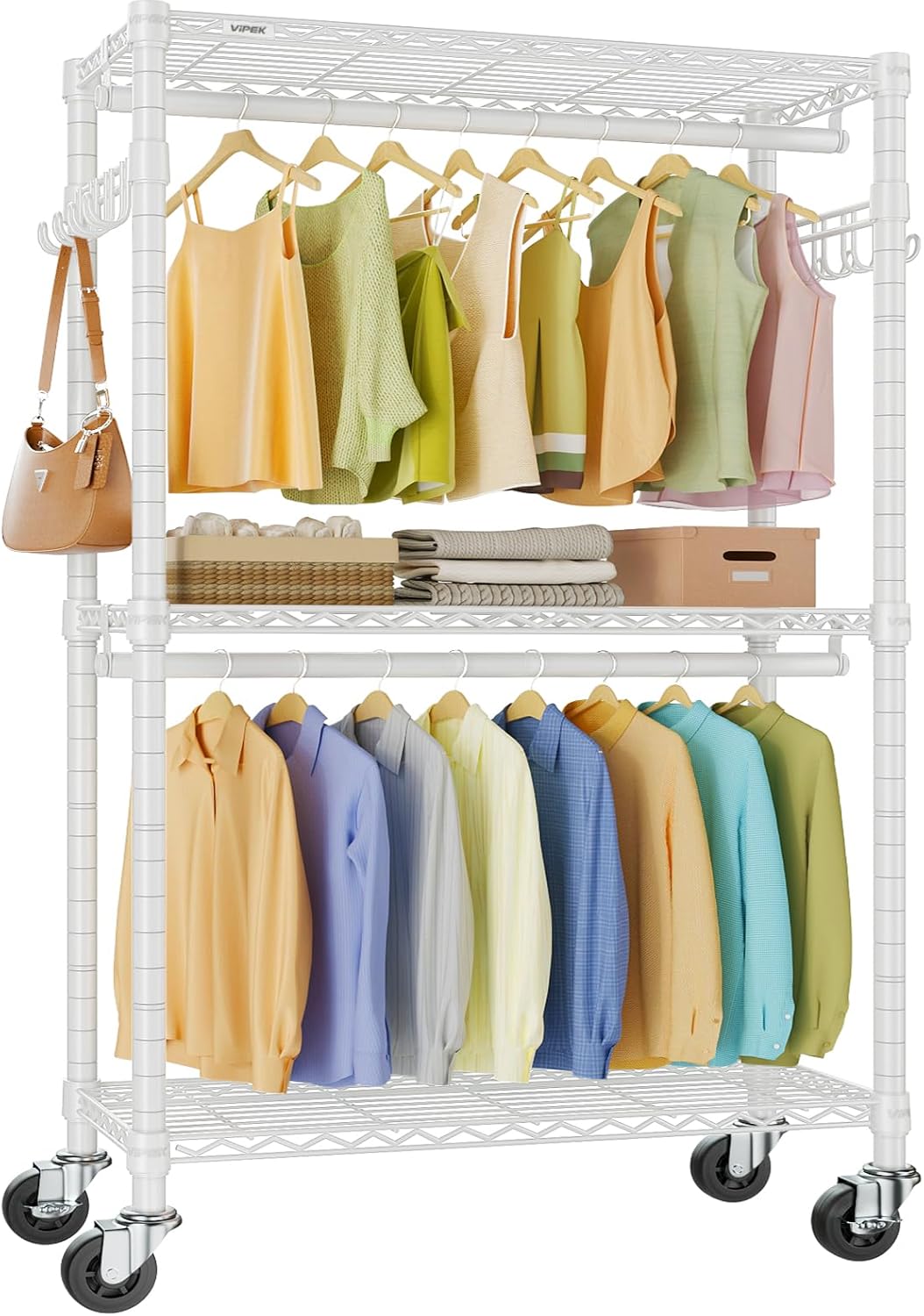 VIPEK R2 Heavy Duty Rolling Garment Rack for Clothes Storage