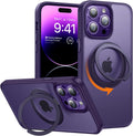 Rotatable Ring MagSafe Case for iPhone 14 Pro Max Matte Purple - Slim