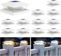 Solar Post Lights for 4x4 5x5 6x6 Posts - Dual Color, 12 Pack