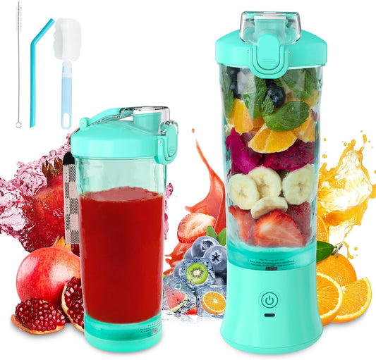 Portable Mini Blender: 6 Blades, USB Rechargeable - Shakes On-the-Go