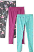 Girls' Printed Leggings 3-Pack - Comfortable Everyday Basics