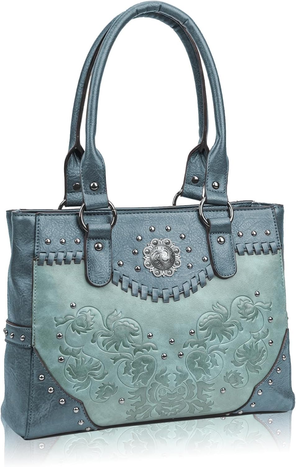 Large Western Tote Bag for Women with Vintage Embossed Design