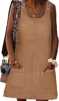 Women's Casual Denim Dress by BZB with Sleeveless Style and Pockets