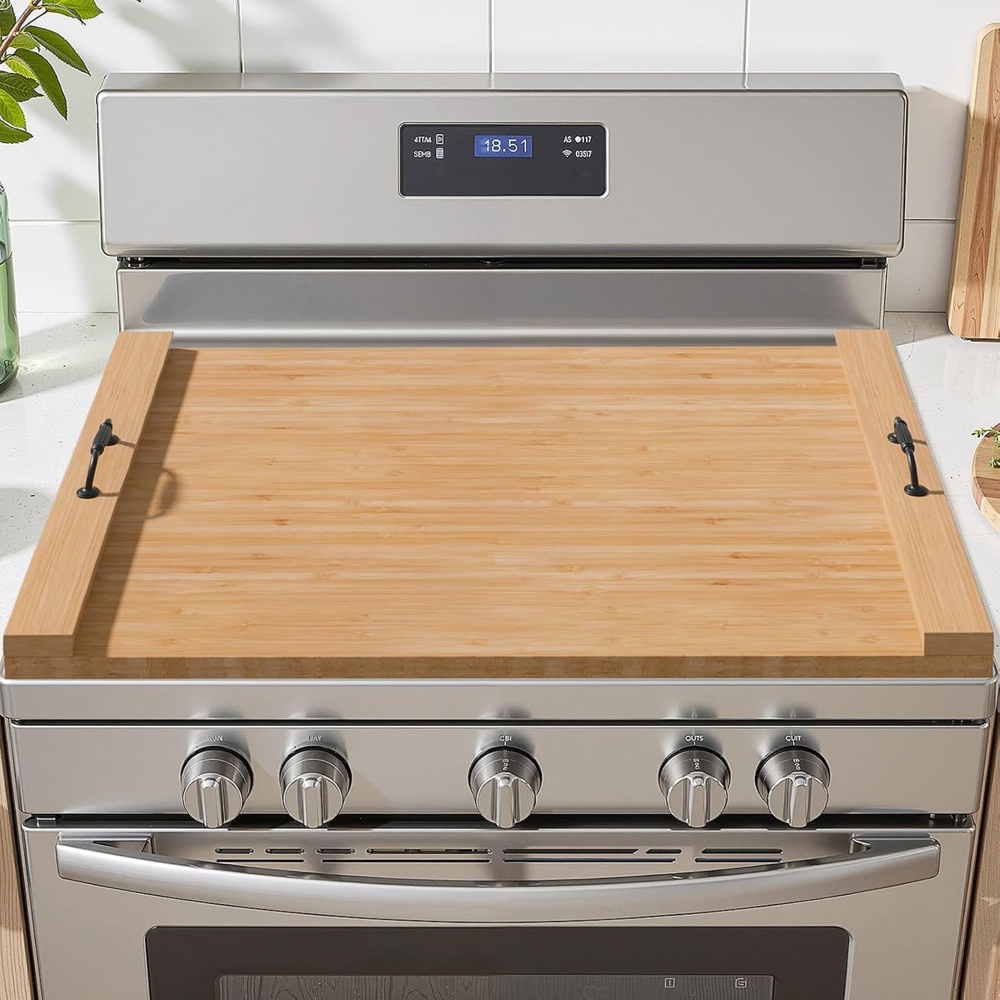 Bamboo Gas Stove Top Cover: Multi-Functional Kitchen Essential