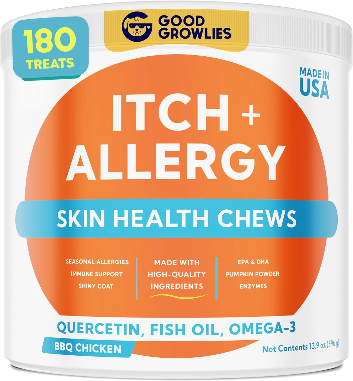 Dog Allergy Relief Chews for Itchy Skin & Coat Treatment