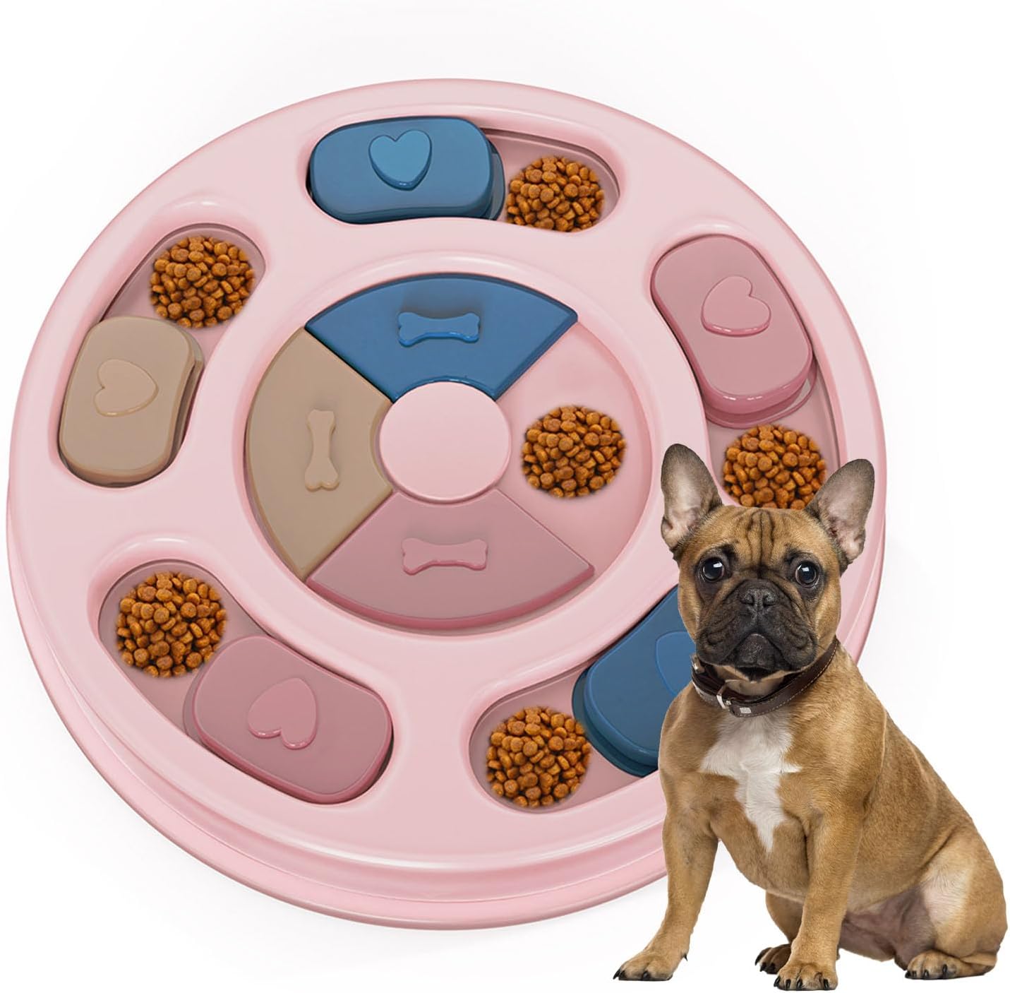 Interactive Slow Feeder Dog Puzzle Toy - Mental Stimulation for Smart Dogs - Pink