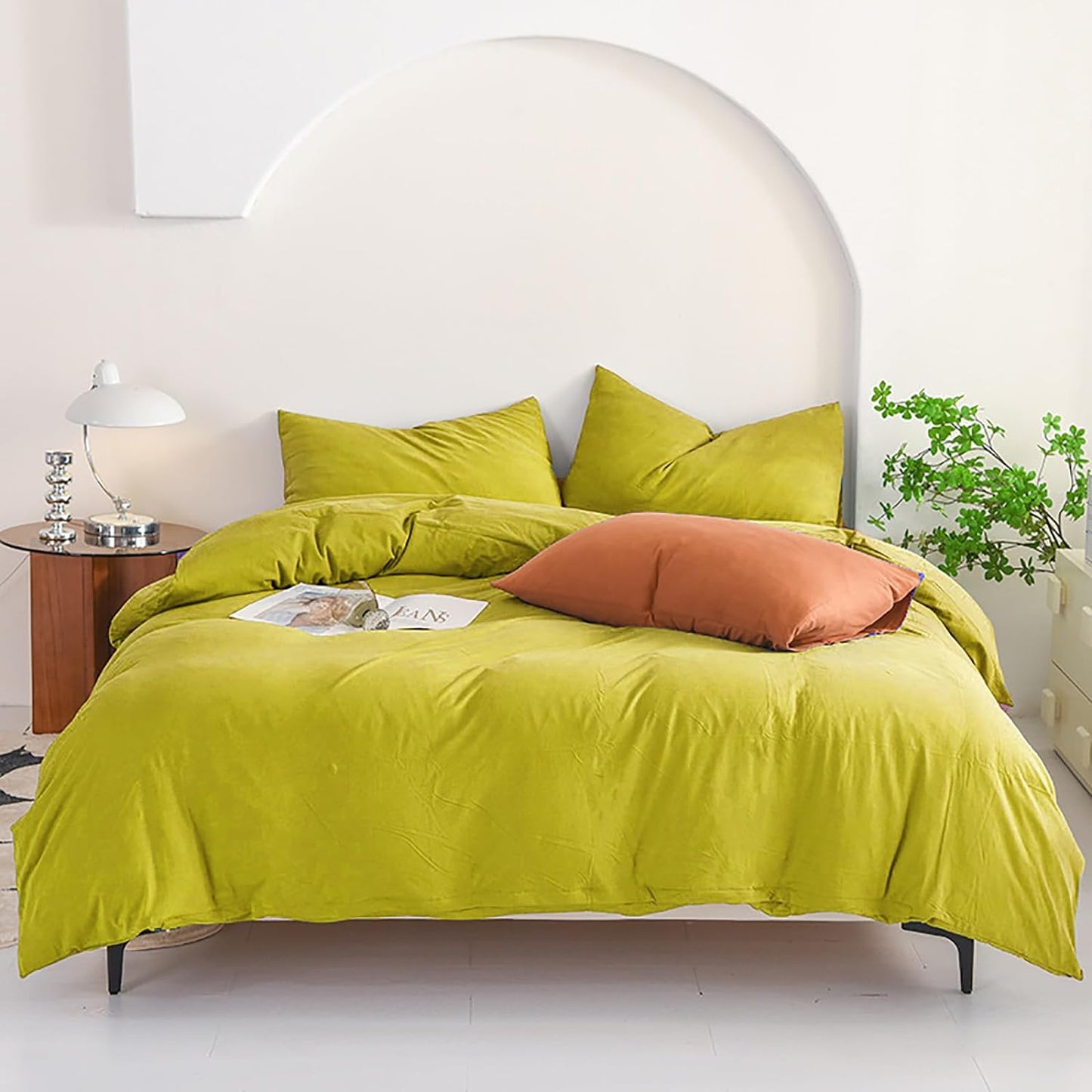 Luxlovery Chartreuse Comforter Set - Soft King Size Bedding