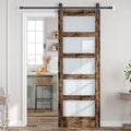 32x84 in Glass Sliding Barn Door Slab with 5.5ft Hardware Kit
