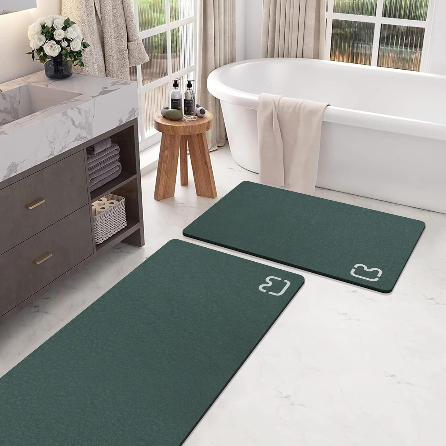 Quick Dry Diatomaceous Earth Bath Mat Set for Home Use