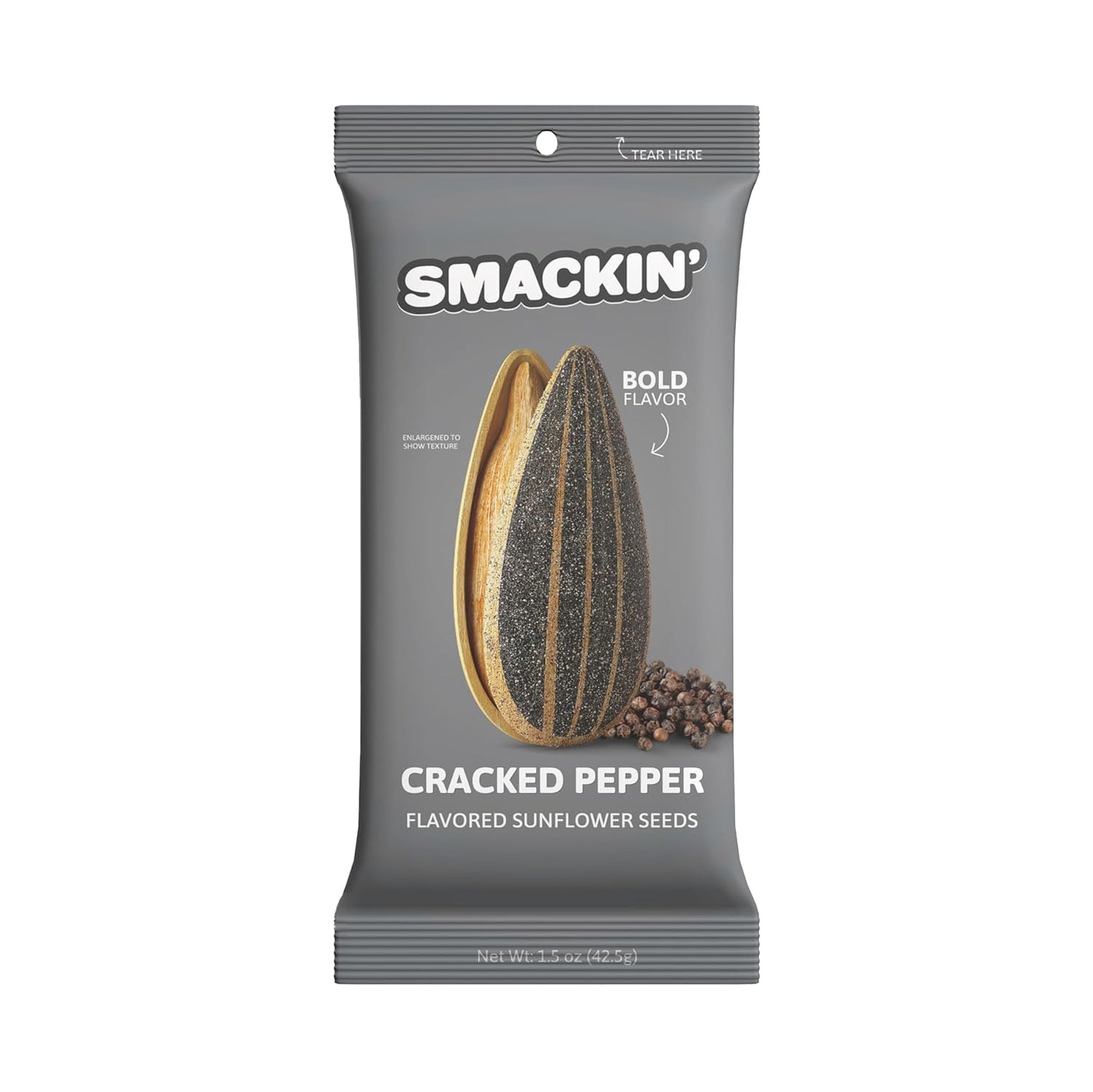 SMACKIN' Sunflower Seeds - Cracked Pepper Jumbo Flavorful Snack