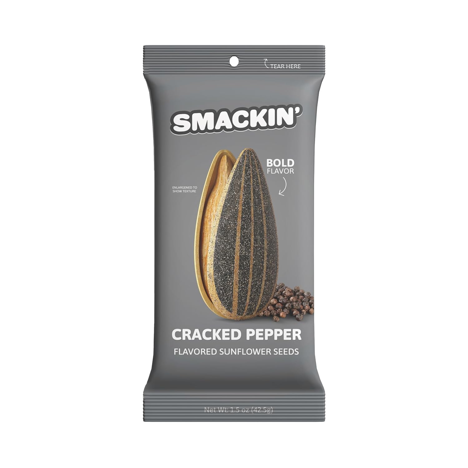 SMACKIN' Sunflower Seeds - Cracked Pepper Jumbo Flavorful Snack
