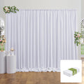 Party Village White Backdrop Curtains - Wrinkle Resistant Photography Drapes