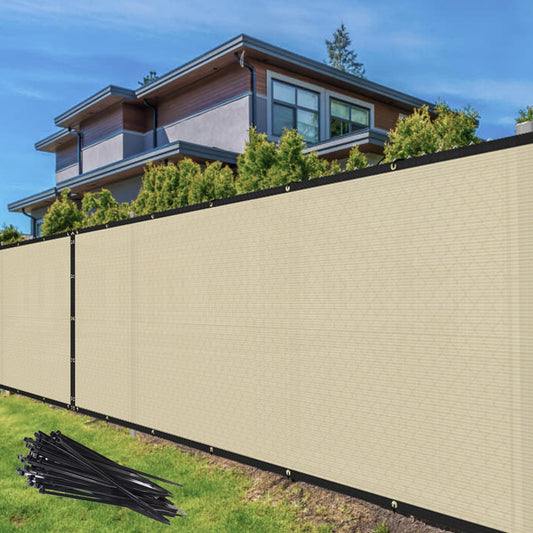 TANG Beige 6'x100' Privacy Screen: Heavy Duty & 3-Year Warranty