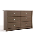Storkcraft Crescent 6 Drawer Double Dresser (Hazelnut) - Nursery