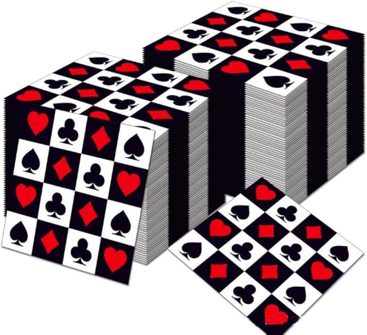 Las Vegas Theme Poker Napkins - 40pcs Casino Party Supplies