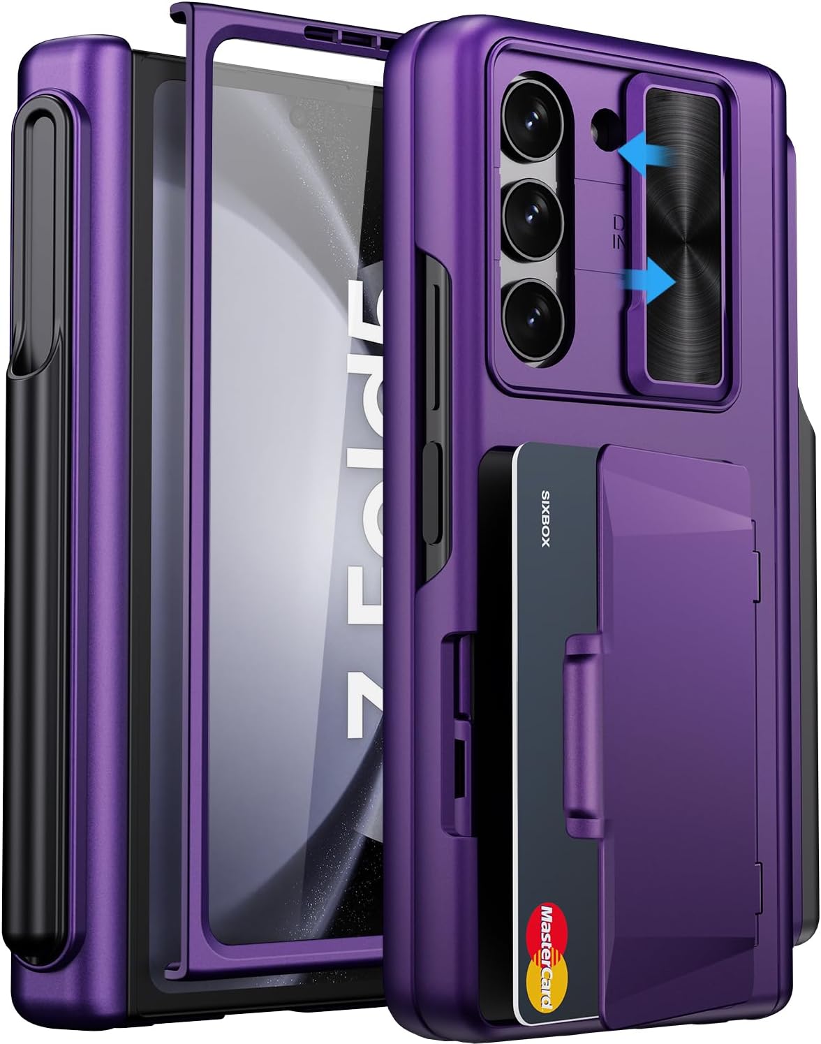 Rugged Wallet Case for Galaxy Z Fold 5 with Hinge Protection