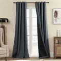 100% Blackout 340 GSM Curtains 2 Panels - Full Shade 80in