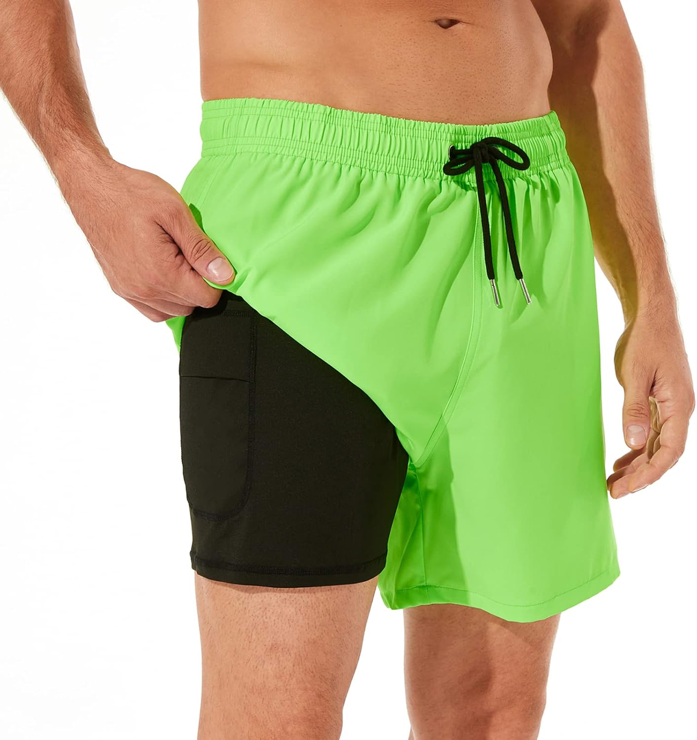 BRISIRA Mens Swim Trunks Quick Dry 5 inch Inseam Beach Shorts